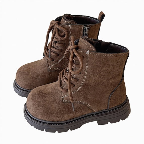 Children's Fashion Leather Boots Toddler Girls Soft Sole Boots for Fall Winter