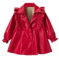 thumbnail image 1 of Children's Fashion Long Dress Faux Leather Long Sleeve Skirt Coat Girl's Versatile Top, 1 of 8