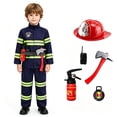 thumbnail image 1 of Children's Firefighter Costume Sets, Firefighter Role-Play Outfits for Boys and Girls, Halloween Party Costumes, 1 of 9