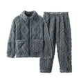 thumbnail image 1 of Children's Flannel Cardigan Pajamas Boys and Girls Winter Thickened Medium Children's Home Wear Zipper Set Size 5-6 Years, 1 of 2