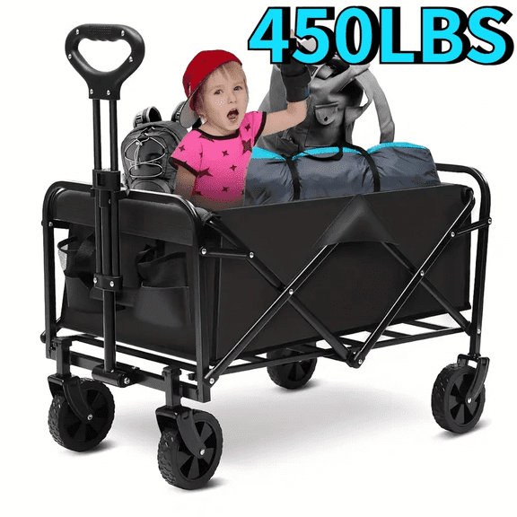 Children's Folding Handcart - Heavy-duty Portable Multifunctional Folding Cart for Shopping, Sports, Gardening and Camping