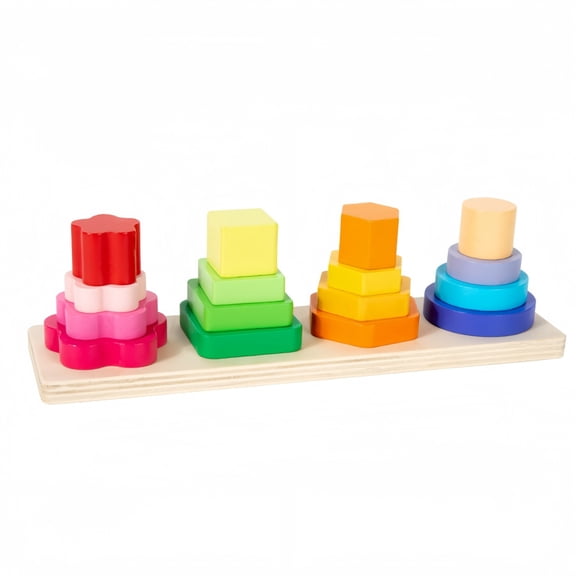 Children's Four Column Stacking Tower Trains Children's Finger Flexibility Shape Classification Ability And Intellectual Cubes for Kids Ages 4-8 Alphabet Board Games Bathtub Letters for Toddlers