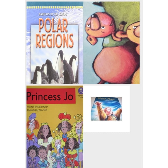 Children's Fun & Educational 4 Pack Paperback Book Bundle (Ages 3-5): POLAR REGIONS Dominie Habitats of the World, Reading 2007 Listen to Me Reader, Grade K, Unit 5, Lesson 5, Below Level: Race Day, P