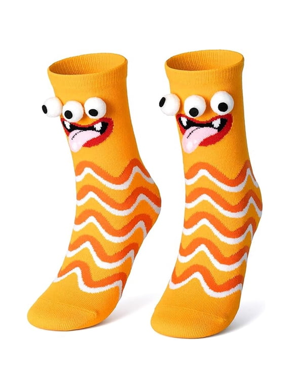 Children's Funny Novelty Socks - Boys Girls Crew Socks Assortment - Crazy 2D Eyeball Pattern - Toddler Youth Cool Socks