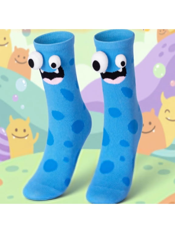 Children's Funny Novelty Socks - Boys Girls Crew Socks Assortment - Crazy 3D Eyeball Pattern - Toddler Youth Cool Socks