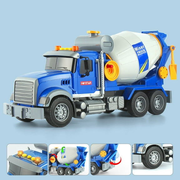 Children's Garbage Truck Toy, Self-Loading & Unloading, Water Spray Feature, Inertia-Powered, Boys & Girls Gift, Blue, 35cm Children's Car Toy Car Cleaning Rubbish