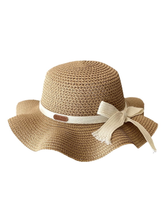 Children's Girl Hat Sunscreen Hat Summer Bow Sun Hat Straw Hat ed Hat Beach Hat Sun Visor Fisherman's Hats For Boy Girl