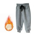 thumbnail image 1 of Children's Girls Boys Casual Pants Loose Fleece Lined Thickened Pant Solid Color Drawstring Versatile Warm Trousers Dark Gray 150, 1 of 4