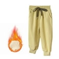 thumbnail image 1 of Children's Girls Boys Casual Pants Loose Fleece Lined Thickened Pant Solid Color Drawstring Versatile Warm Trousers Yellow 150, 1 of 4