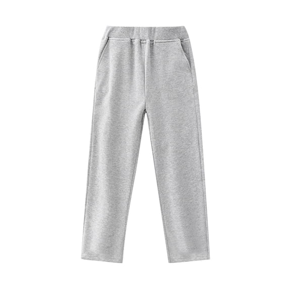 Children's Girls Boys Sweatpants Casual Sports Loose Wide Straight Pants Elastic Waist Drawstring Solid Color Trousers Gray 4-5 Years