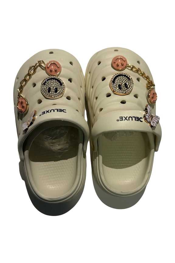 Children's/Girls Decorative Clogs Sandals, Charms, Water Resistant Rubber, US Size 10