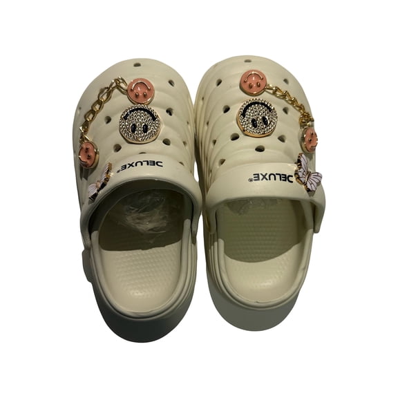 Children's/Girls Decorative Clogs Sandals, Charms, Water Resistant Rubber, US Size Toddler 8