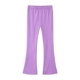thumbnail image 1 of Children's Girls Flare Pants Solid Color Elastic High Waist Yoga Sports Long Pant Stretchy Breathable Legging Trousers Purple 170, 1 of 6