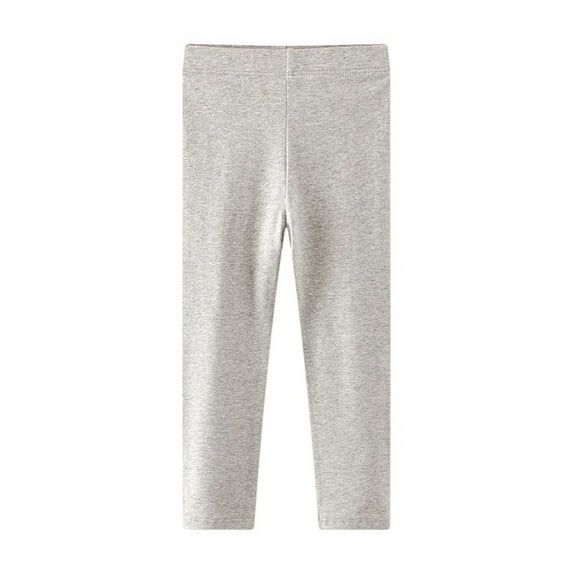 Children's Girls Leggings Pants Cute Sweet Softness Solid Color Lightweight Breathable Pant Casual Elastic Waist Slim Leg Legging Gray 5-6 Years