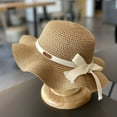 thumbnail image 1 of Children's Girls Sunscreen Hat Summer Bow Sun Hat Straw Hat Braided Hat Beach Hat Sun Visor Fisherman's Hat Cozy Khaki - 52, 1 of 5