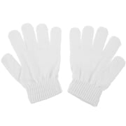 Childrens Gloves Autumn and Winter Models Knitted Solid Color Five Fingers Warm Gloves 4-12 Years Old White