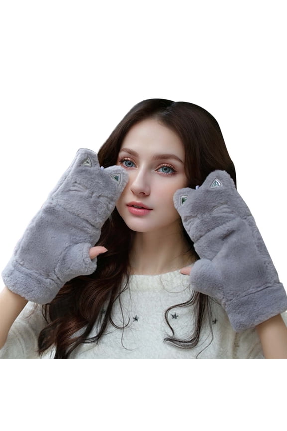 Children's Gloves Winter Winter with Wool Thickened Windproof Warm Cute Cartoon Students Toddler Gloves Girl Knitted Winter Gloves Kid Mitten Boy Girl Warm Winter Glove Mittens for Boys Gloves Age 10