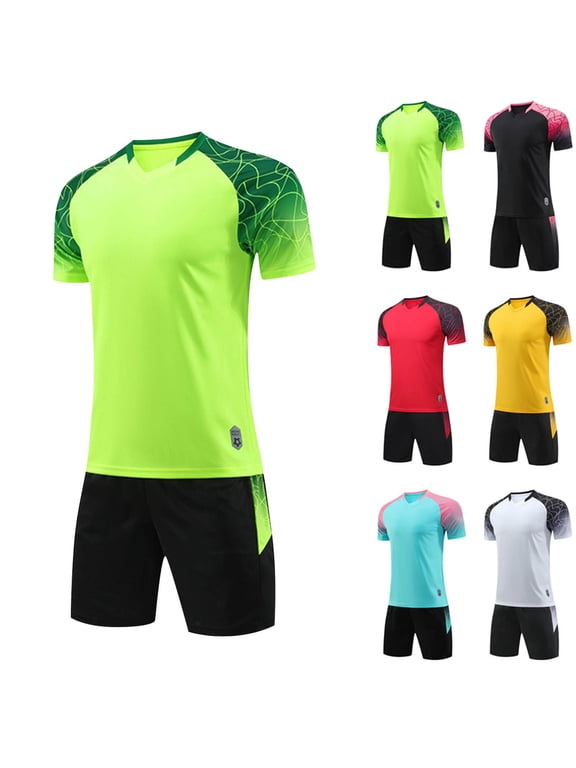 Children's Gradient Basketball Suit Set Training Kit Sweat Absorbing Side Pockets Sports Suit, Akmoler