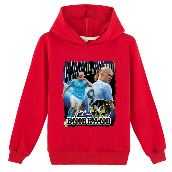 Children's Haaland Cotton Pullover Hoodie Long Sleeve Tops Sweatshirt Hooded for Boys Girls Hoodies Clothing