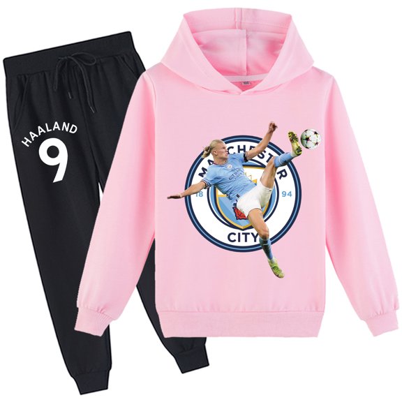 Children's Haaland Hoodie Sets Kids Long Sleeve Pullover Tops with Sweatpants Loose Fit for Boys Girls Sweatsuit
