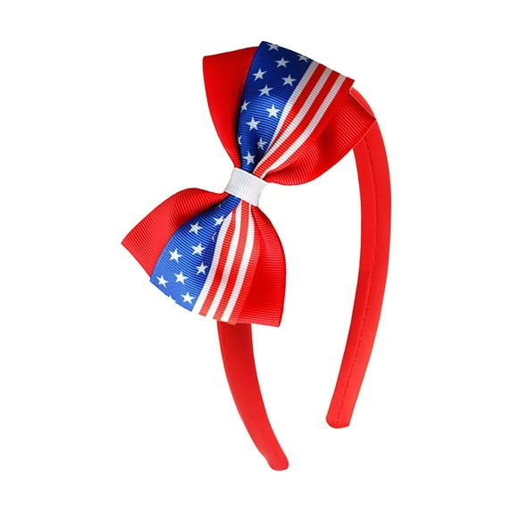 Children's Hair Accessories Bow Headband in Red Blue and White for Enhanced Style and
