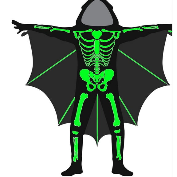 Children's Halloween Clothes Cosplay Black Bat Costume Masquerade Costume Bat Style,3-9T