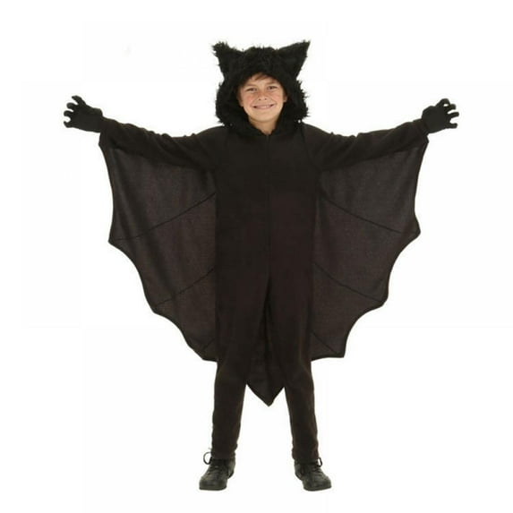 Children's Halloween Clothes Cosplay Black Bat Costume Masquerade Costume Bat Style,3-9T