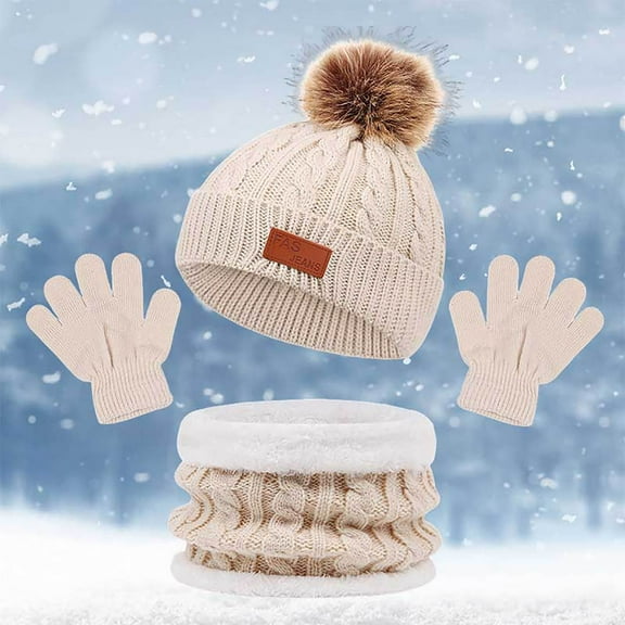 Children's Hats Scarves Gloves Three Piece Autumn And Winter New Warm Baby Hats Scarf Hat Set for Girls Scarf Hat Gloves Organizer Hat Gloves Scarf Set Scarf Gloves Boys Scarf Gloves Set Men Scarf