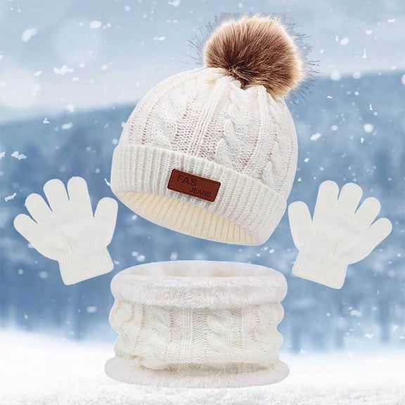 Children's Hats Scarves Gloves Three Piece Autumn And Winter New Warm Baby Hats Scarf Hat Set for Girls Scarf Hat Gloves Organizer Hat Gloves Scarf Set Scarf Gloves Boys Scarf Gloves Set Men Scarf