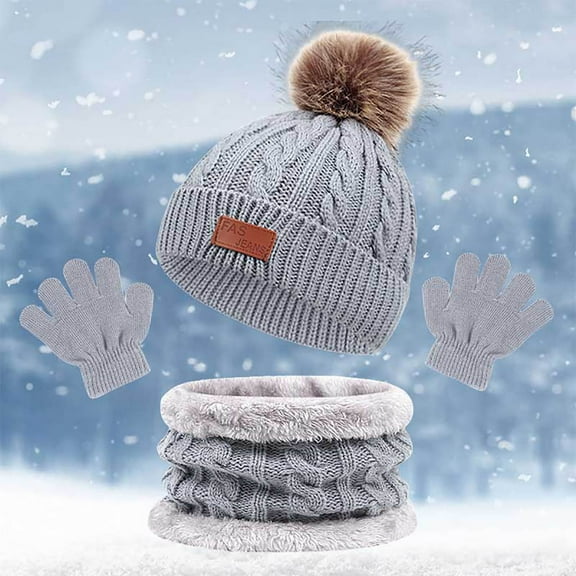 Children's Hats Scarves Gloves Three Piece Autumn And Winter New Warm Baby Hats Scarf Hat Set Women Scarf Hat Gloves Men Scarf Gloves Hat Scarf Gloves Hat Set for Men Scarf Gloves Boys Hat Gloves