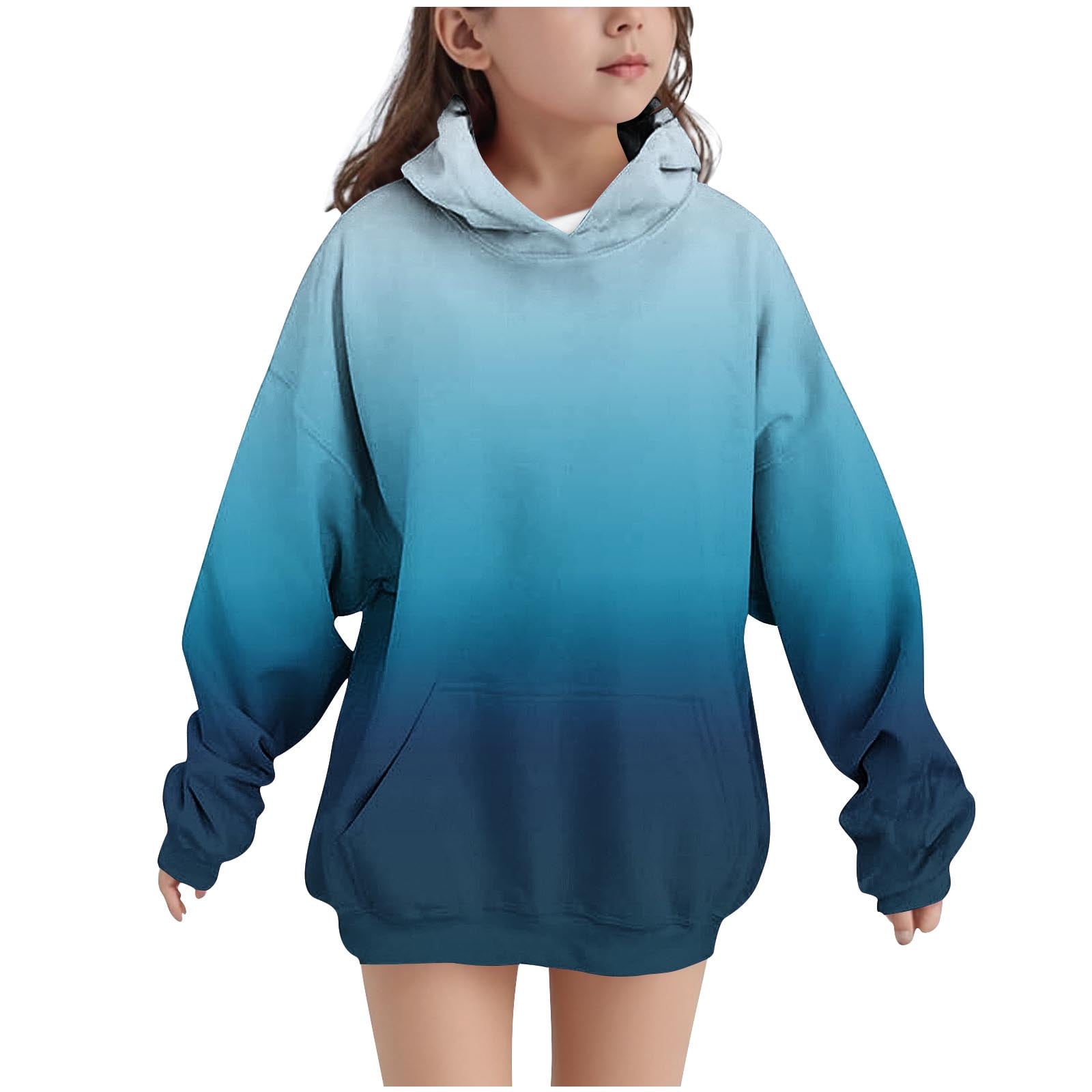 Children #39 s Hooded Jacket with Pocket Pattern Solid Round Neck Long Children #39 s Hooded Jacket with Pocket Pattern Solid Round Neck Long