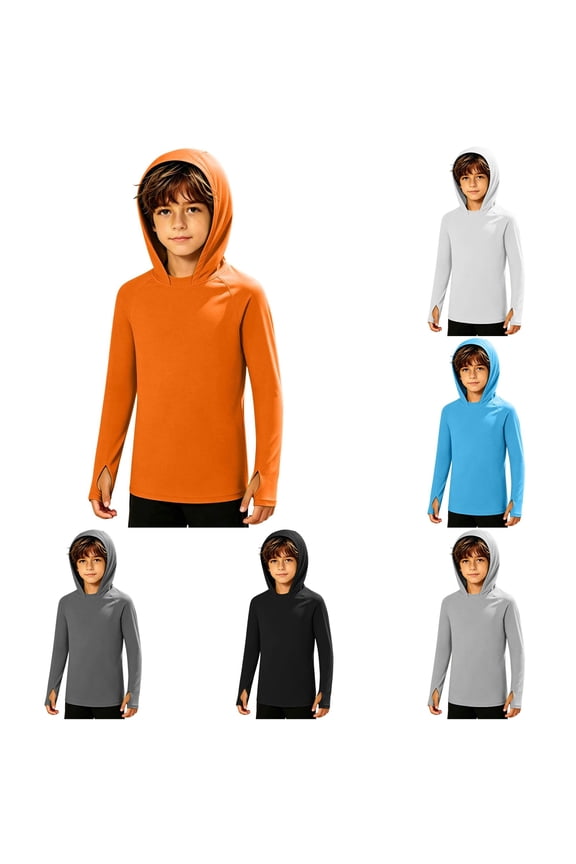 Children's Hooded Shirt with UPF 50+ for Summer Lightweight and Breathable Sunscreen Outdoor Beach Hiking T Shirt for Ages 5 13 Musically Sweater for Girls 5-6 Years