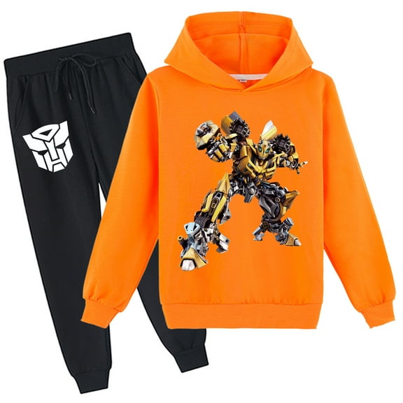 Children's Hoodie Sets Long Sleeve Transformers Pullover Tops with Sweatpants Loose Fit Sport Sweatsuit