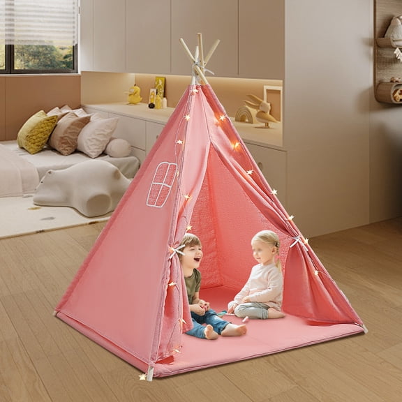Children's Indoor Playhouse Play Tent With Light for 1-3 Kids Pink Tent For Kids For Living Rooms, Children'S Rooms, Bedrooms, Birthday Parties