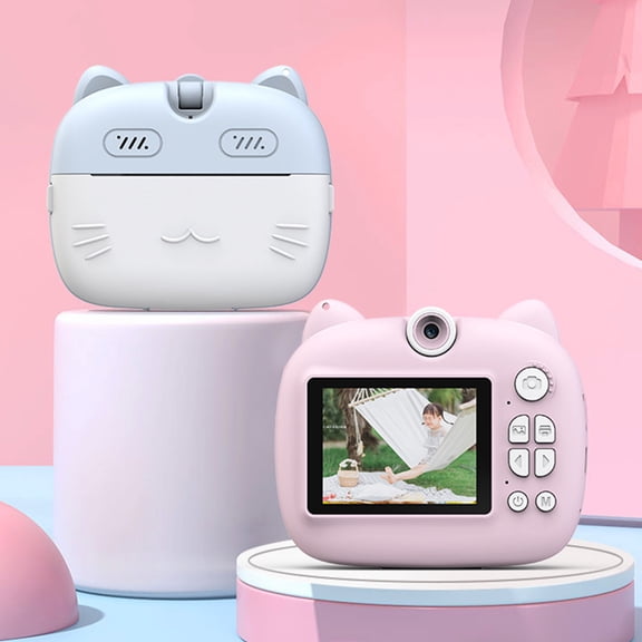 Children's Instant Print Camera 1080P 2.0 Inch Screen 180 Degree Rotating Lens 48 Megapixel Camera for Kids Photography