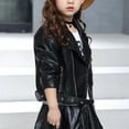thumbnail image 1 of Children's Jacket Girl Boy Motorcycle Jacket Kid Outwear Solid Color Zipper Coat, 1 of 6