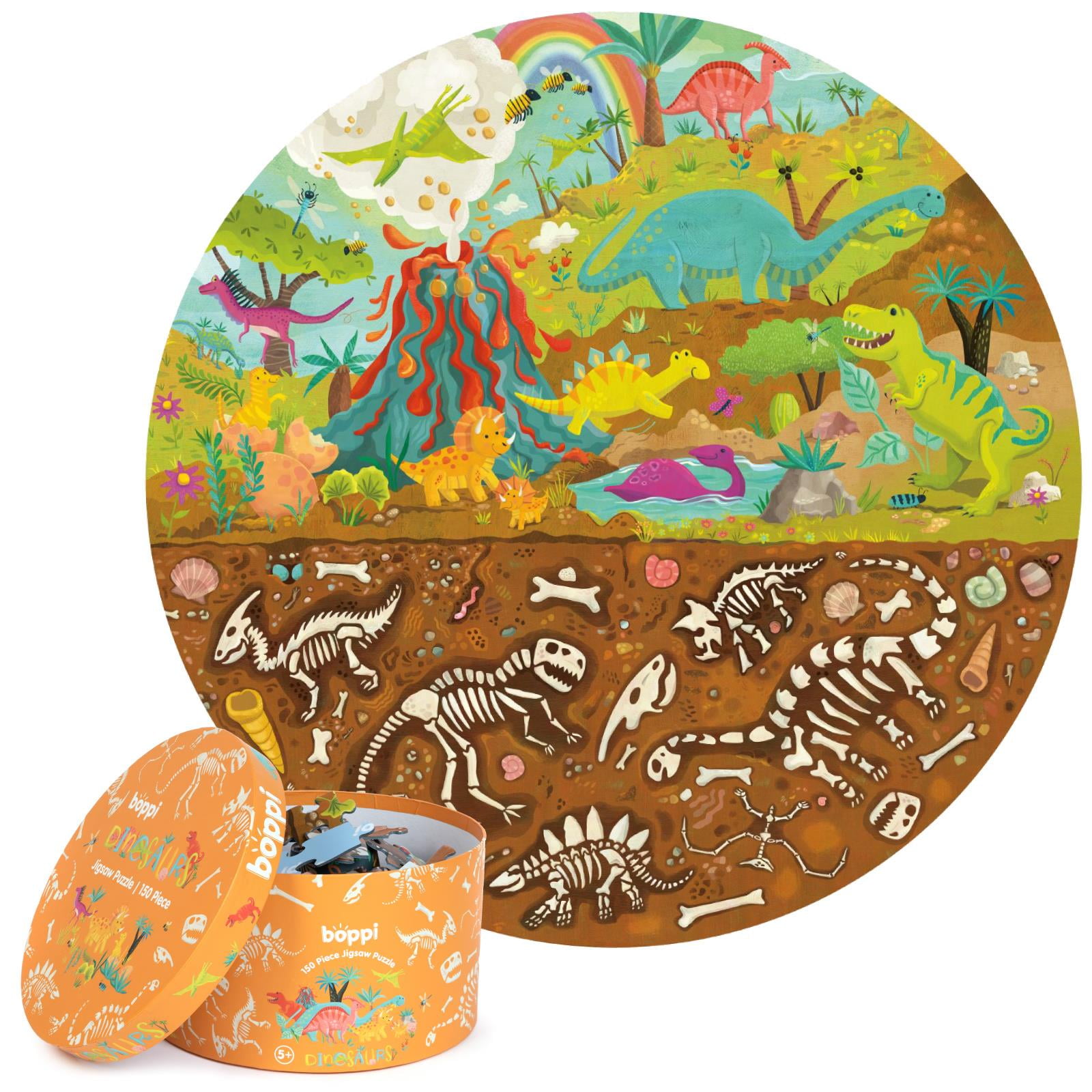 Children’s Jigsaw Puzzle by boppi – 150 Piece Dinosaurs Puzzle for Kids – Made with 100% Recycled Card
