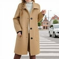 thumbnail image 1 of Children's Khaki Overcoat Girls Boys Fall Winter Long Sleeve Trench Coat with Pockets Classic Mid Length Peacoat for Casual School Brown 8-9Y, 1 of 6