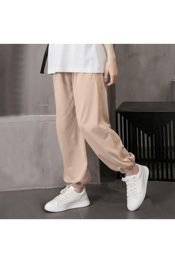 Children's Kids Cargo Long Pants Solid Color Girls Boys Sports Pants Casual Elastic Waist Trousers