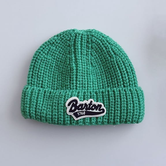Baby Winter Hat Fleece Lined Beanie Hats for Toddler Kids Boys Girls Warm Thick Knitted Green 0-15 Years