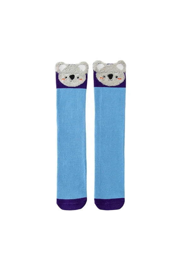 Children’s Knee High Socks Bear Face Design Soft Comfortable Animal Pattern Long Socks