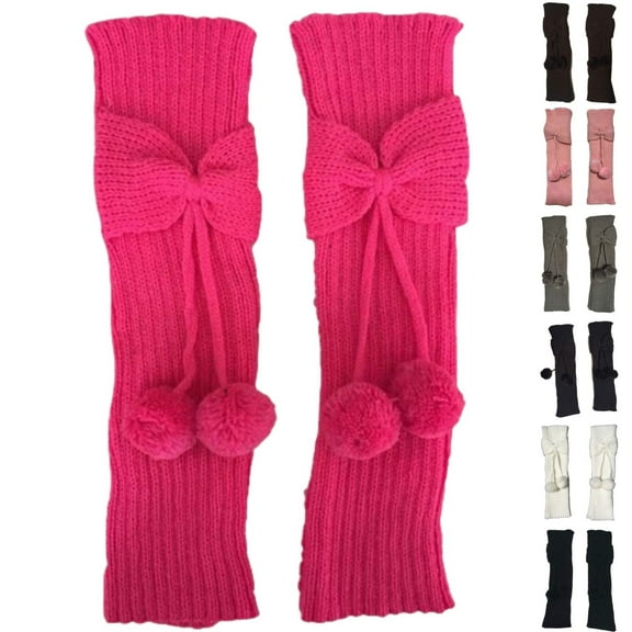 Children's Knit Boot Cuffs with Bow Detail Playful Leg Warmers for Knee Boot Style