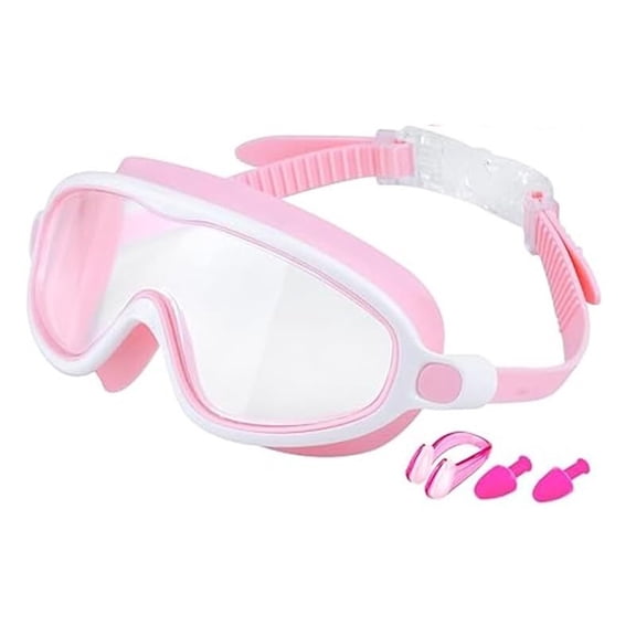 Children's Large Frame Waterproof and Anti Fog Swimming Goggles, 2025 Summer Wide View Swimming Goggles for Kids Boys Girls