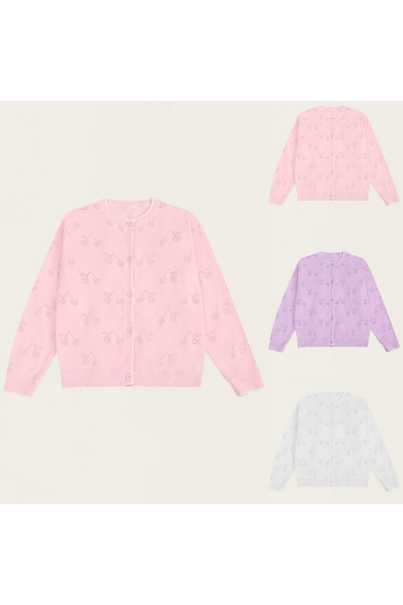 Children's Lightweight Cardigan for Unisex 4-16Years Tween Boys Girls Long Sleeve Full Zipper Casual Jacket Coat Purple 6 Years