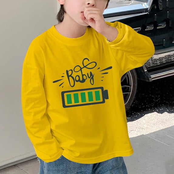 Children's Long Sleeved T-shirt Round Neck Top Boys Girls (2-9Y) - Baby ...