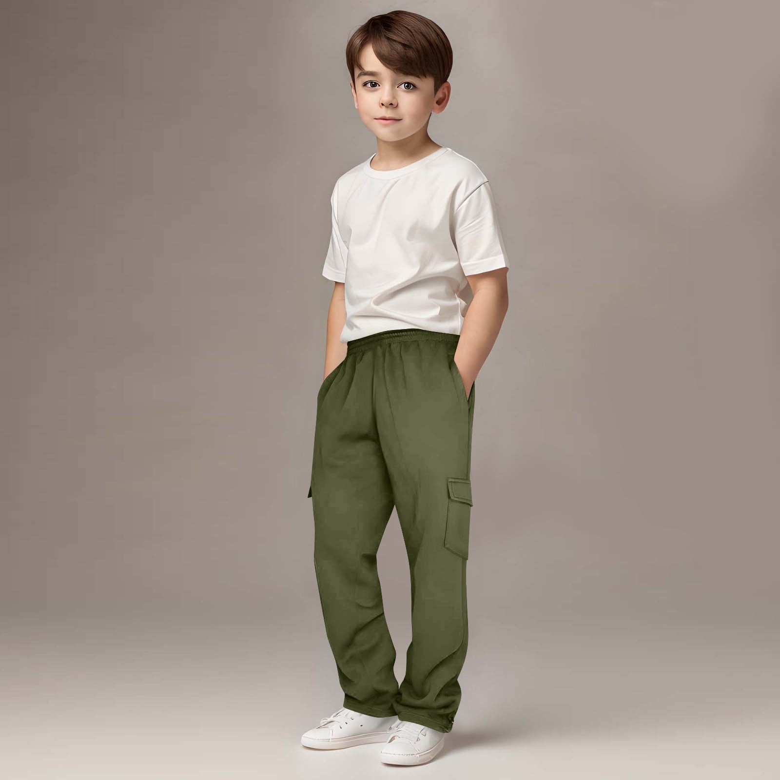 KISBINI Boys Cotton Sport Sweatpants - Drawstring Elastic Waist, Athletic Pants For Kids, Multiple Sizes 4T-12