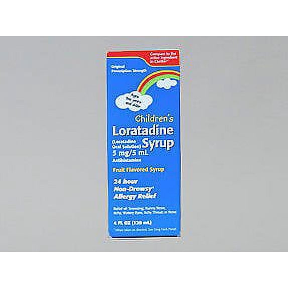 Children's Loratadine Syrup Fruit Flavored Syrup, 24 Hour Non-Drowsy Allergy Relief 4 oz