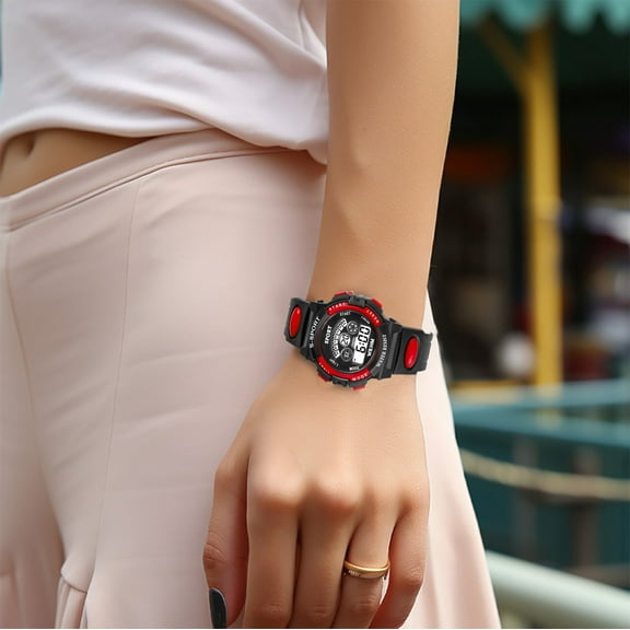 Children's Luminous Waterproof Electronic Watch, Student Multifunctional Watch, for Boys Girls 8+, Life Waterproof, Luminous Week Stopwatch Alarm, Comfortable Strap, Shock-Proof