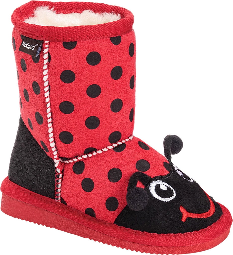 Children s MUK LUKS Reese Ladybug Bootie Red Polyester 9 M Walmart