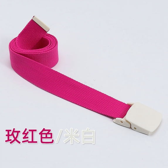 Children's Macaron Colour Blocking Canvas Belt Unisex Jeans Accessories Simple Versatile Colourful Belt Plastic Buckle